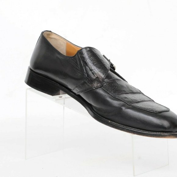 Caporicci Black Genuine Crocodile Monk Strap Loafer Shoes Mens 13 Italy Dress main image 10